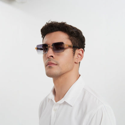 Cross-border New Sunglasses Hot-selling MAY Fashion Luxury Frameless Sunglasses Men's and Women's High Version UV Protection