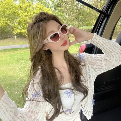 Cross-border 6990 Xiaoxiangfeng Sunglasses Women's High-end Fashion Cat Eye Sunglasses High Version Sunshades UV Protection