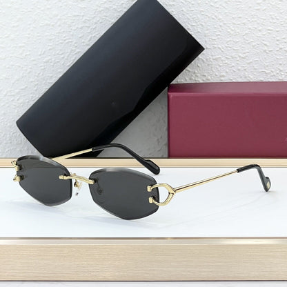 Cross-border CT0467S Fashion Frameless Sunglasses Women's High-end Big-name Sunglasses High-version Men's UV Protection