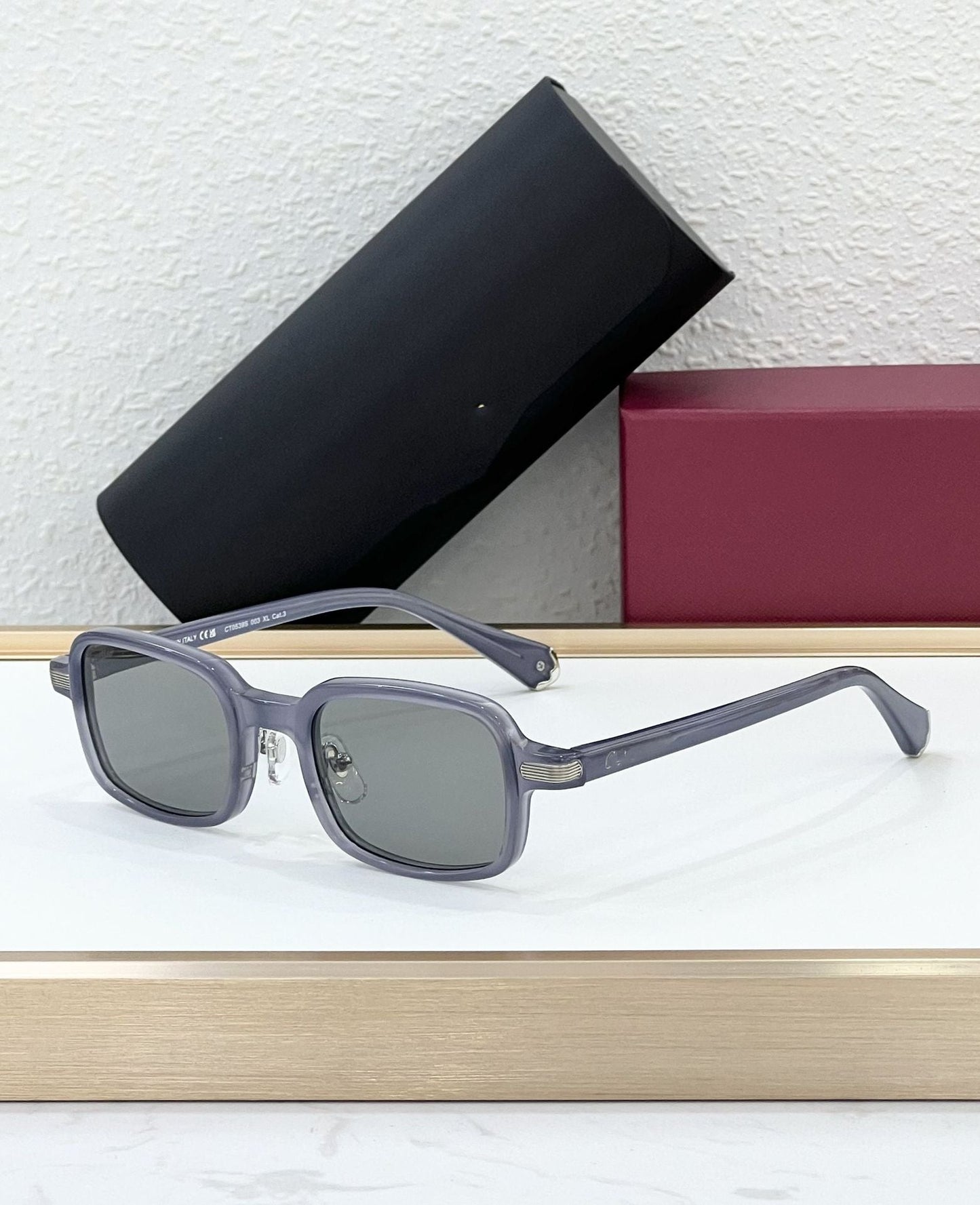 CAR New Rectangular Full Frame Simple Plate Personalized Sunglasses Men's and Women's Color-changing Sunglasses UV Protection CT0539S