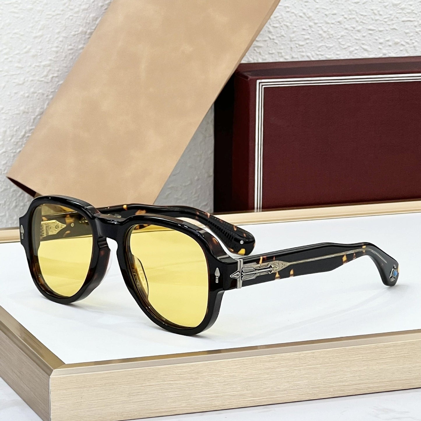 Cross-border JACQ Turquoise Japanese Handmade Glasses Fashion Sunglasses Men's High-end Sunglasses Women's UV Protection