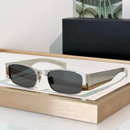 Cross-border Poplar Forest Sunglasses Light Luxury Metal Narrow Frame Glasses Women's Anti-ultraviolet Xiaohongshu Hot-selling Big-name Sunglasses