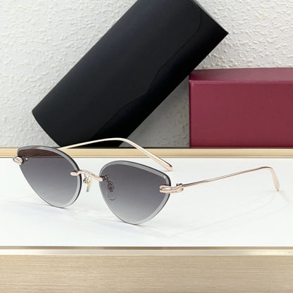 Cross-border European and American CAR Frameless Cat Eye Sunglasses Fashion Color-changing Glasses High Version Big-name Sunglasses Women's UV Protection