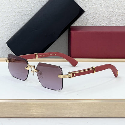 Cross-border CAR High-grade Wooden Frameless Sunglasses Men's High-end Sense European and American Fashion Big-name Sunglasses Women's UV Protection