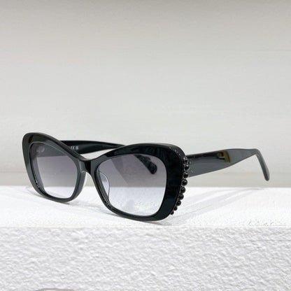 Cross-border Xiaoxiangjia Cat Eye Sunglasses Women's High Sense of European and American Style Fashion Internet Celebrity 5481H Personalized Pearl Sunglasses