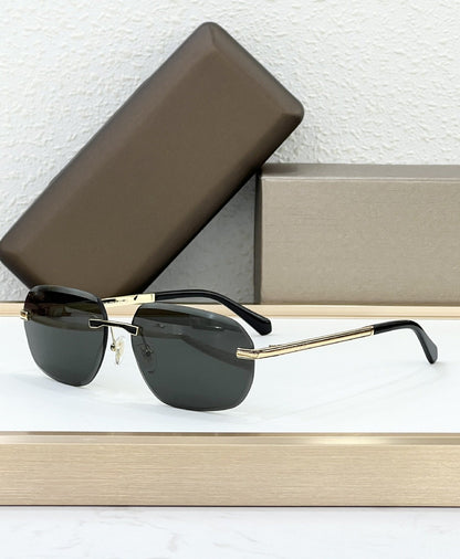 40128 Cross-border Fashion Light Luxury Metal BV Home Frameless Square Vacation Men's and Women's Sunglasses Party Outdoor Sunglasses