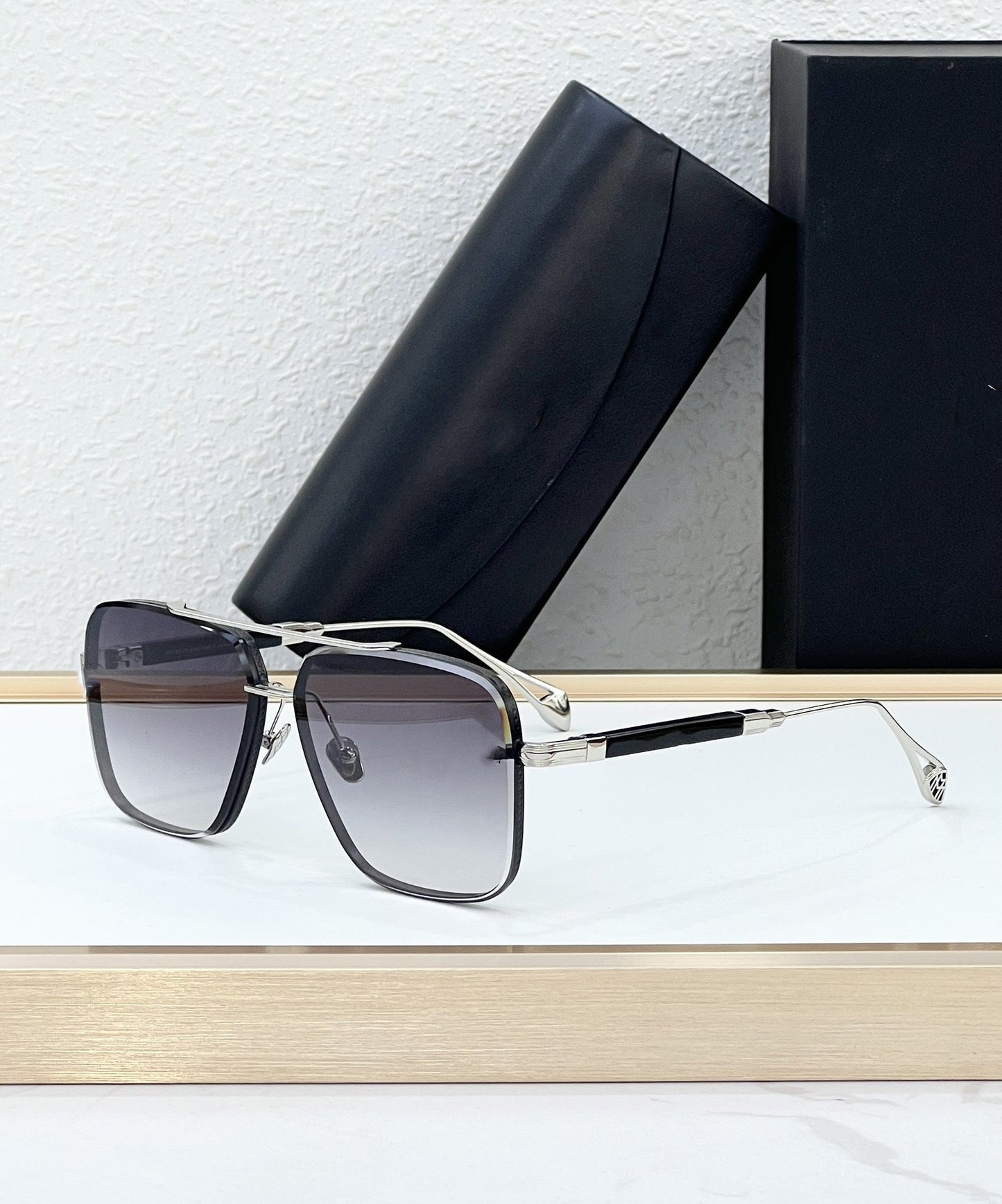 Cross-border New Personalized Metal Sunglasses UV-proof Sunglasses Men's Fashion Advanced Sense of Gradual Change Lenses Trend Women