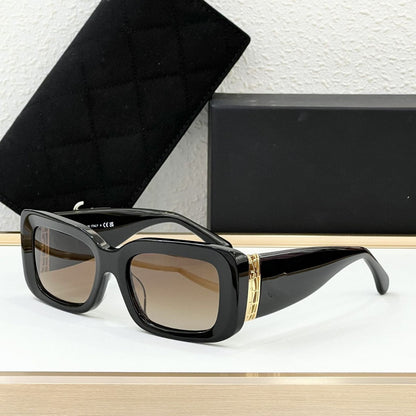 Sunglasses, High-end Plate, Round Face and Thin Sunshade Women's Fashion Sunglasses CH5534