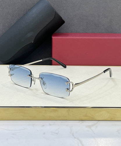 CAR Fashionable and Simple Frameless Trimmed Square Sunglasses INS Style Street Shooting Trendy Personality Versatile Sunglasses UV Protection