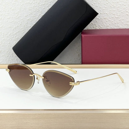 Cross-border European and American CAR Frameless Cat Eye Sunglasses Fashion Color-changing Glasses High Version Big-name Sunglasses Women's UV Protection