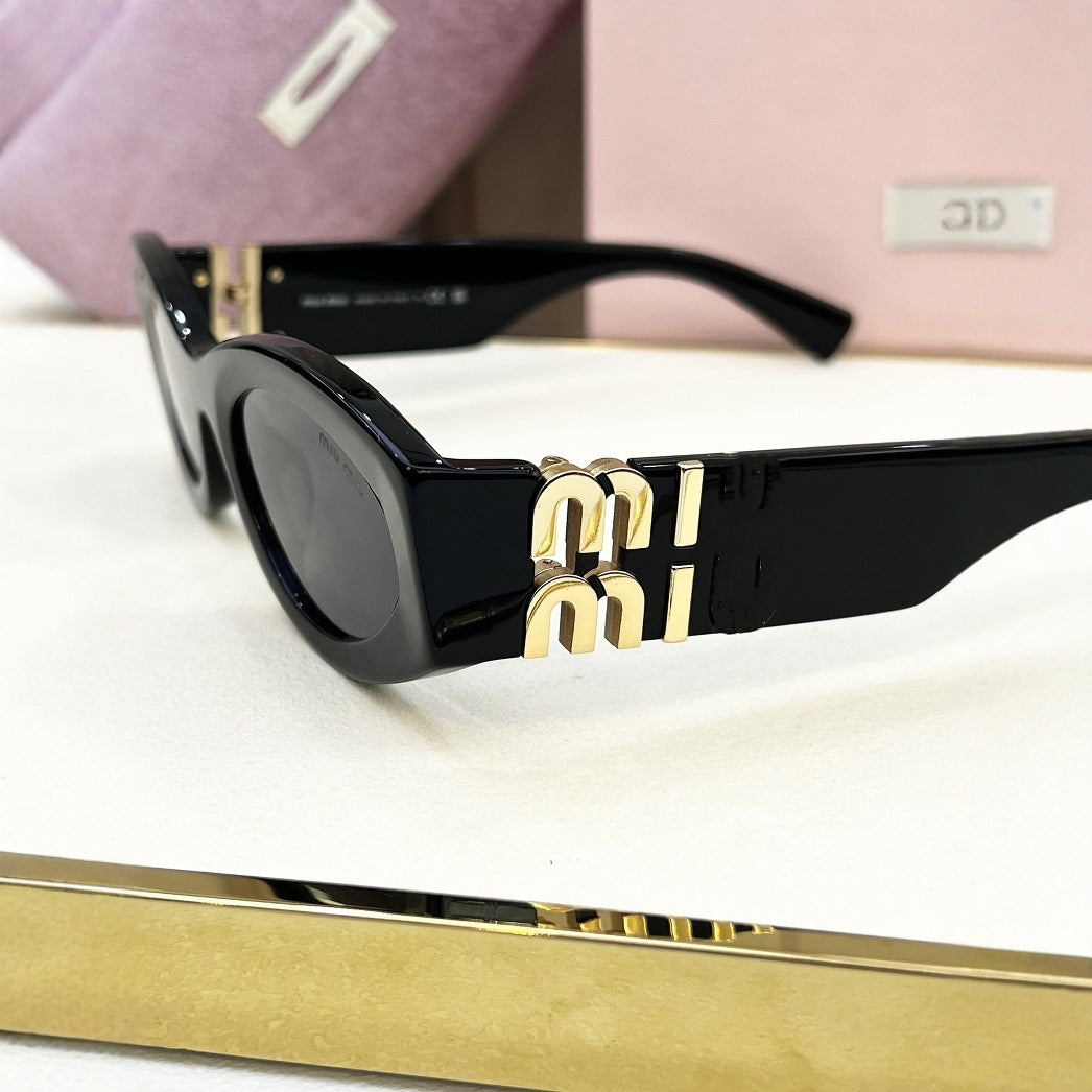 Cross-border Mijia Plate Sunglasses Women's High-end Fashion Retro Cat's Eye Big-name Sunglasses UV Protection 11W