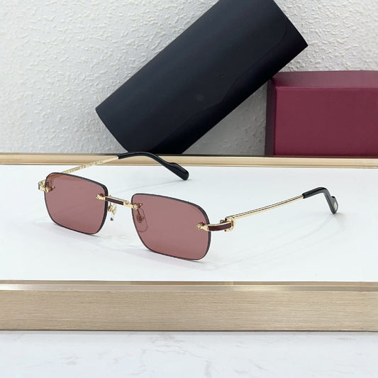 CAR New Rectangular Frameless Simple European and American Fashion Sunglasses Men's and Women's Travel Sunglasses UV Protection CT0498S
