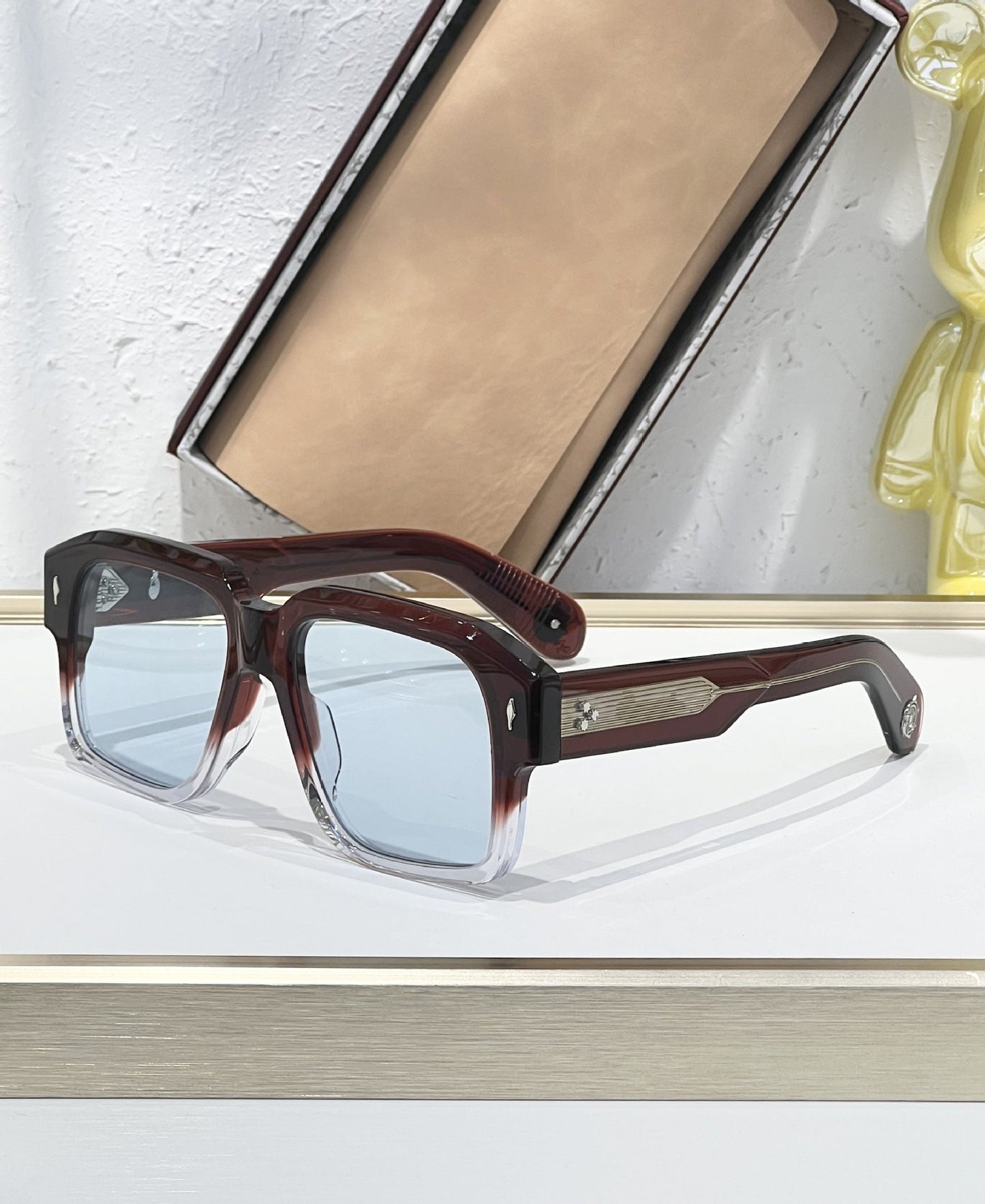 Cross-border JACQ European and American Fashion Sunglasses Men's High-end Square Plate Glasses Big-name Sunglasses Women's UV Protection