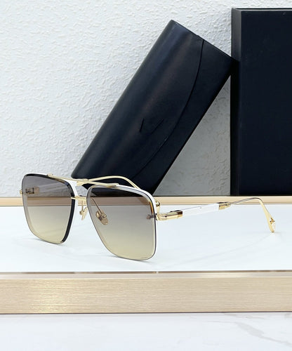 Cross-border New Personalized Metal Sunglasses UV-proof Sunglasses Men's Fashion Advanced Sense of Gradual Change Lenses Trend Women