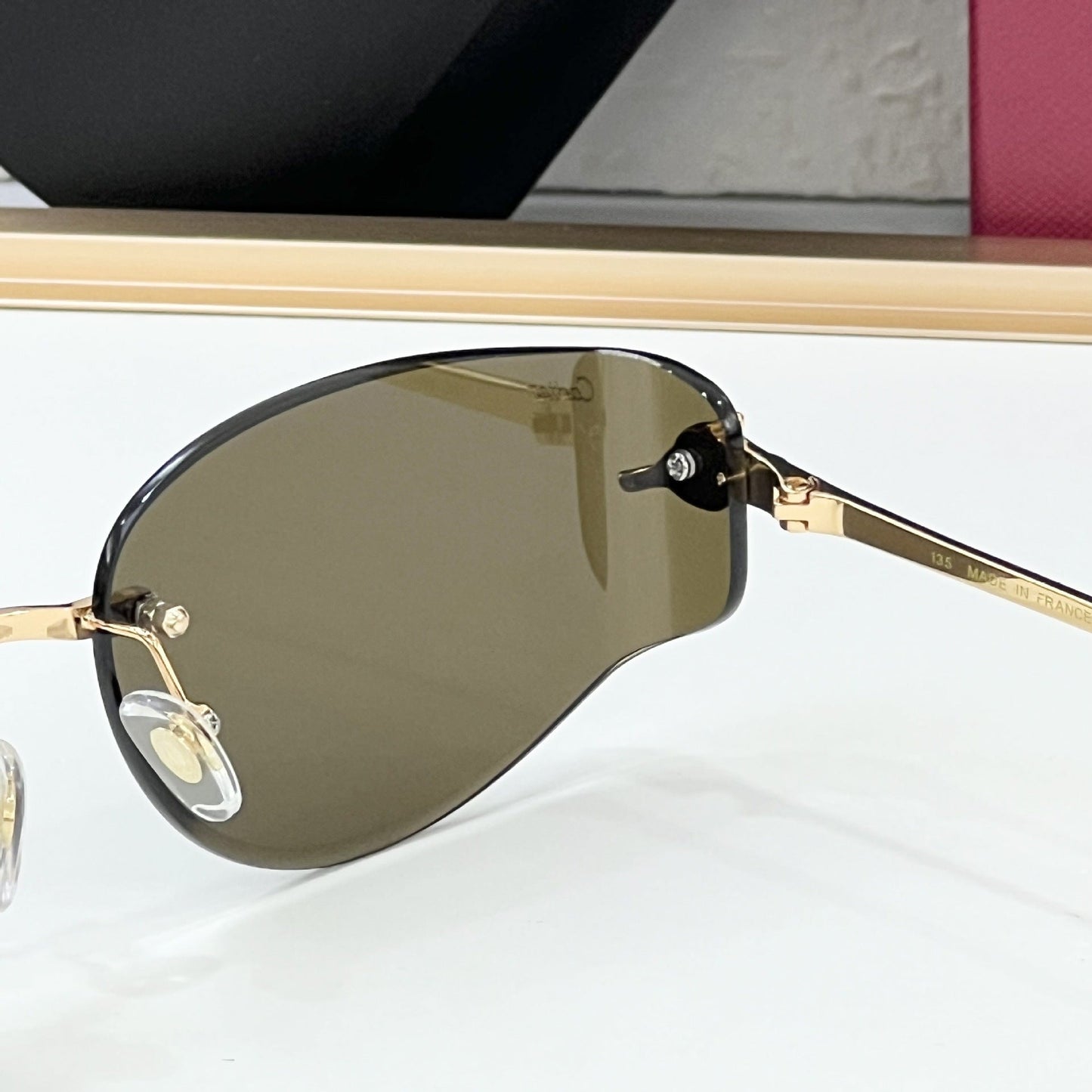 Cross-border Car Metal Frameless Sunglasses Men's High Sense Fashion Personality Curved Sunglasses Women's Big Brand UV Protection