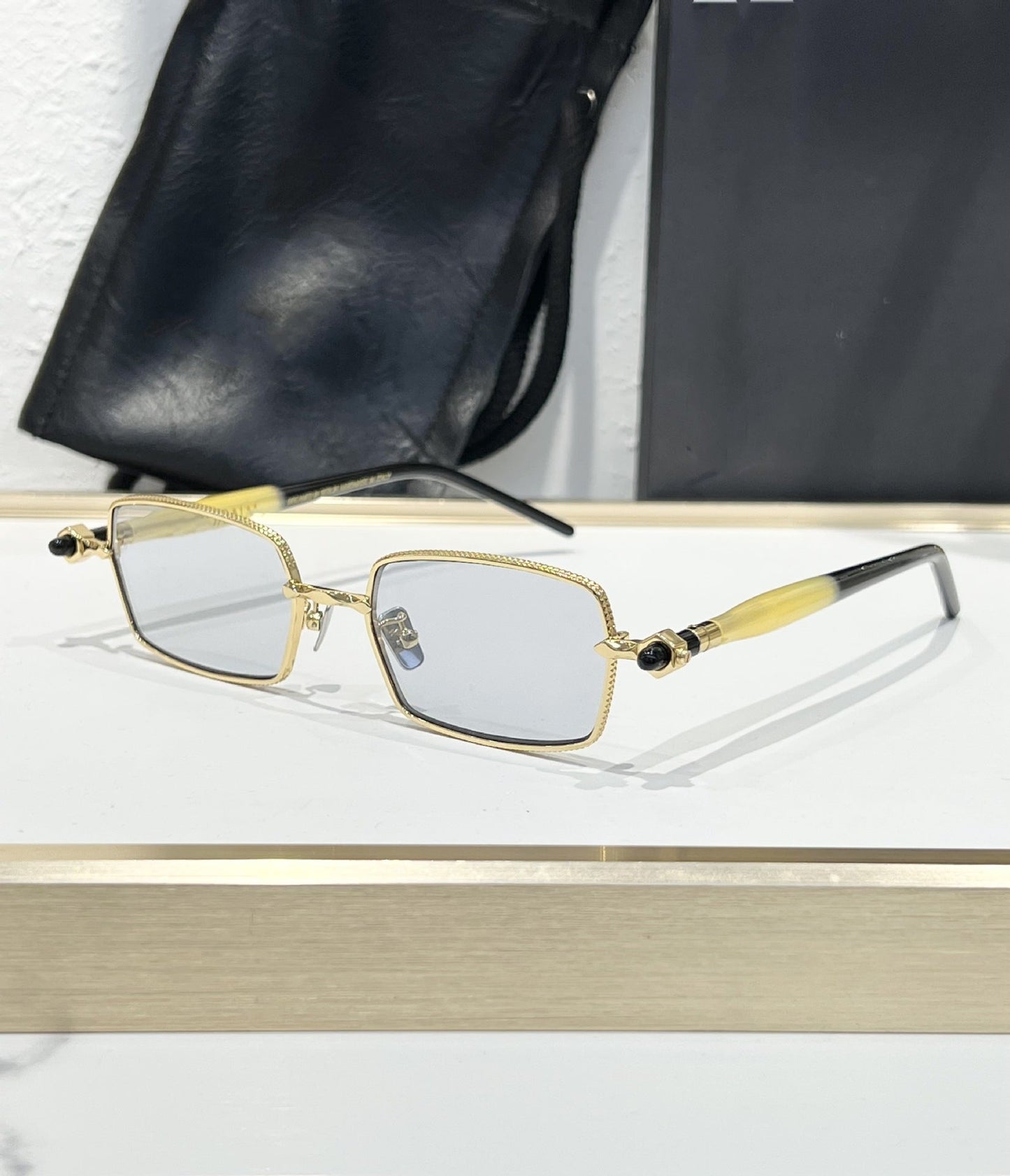 Cross-border K Home Fashion Light Luxury Small Square Metal Trend Edition Holiday Premium Sunglasses Men's and Women's Sunglasses P73