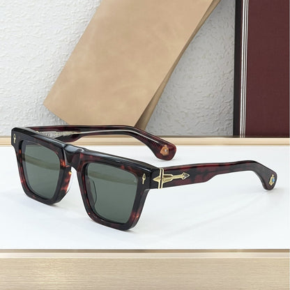 JMM Cross-border Japanese Handmade Metallic Sunglasses Fashion Luxury Gemstone Resort Square Men's and Women's Outdoor Sunglasses