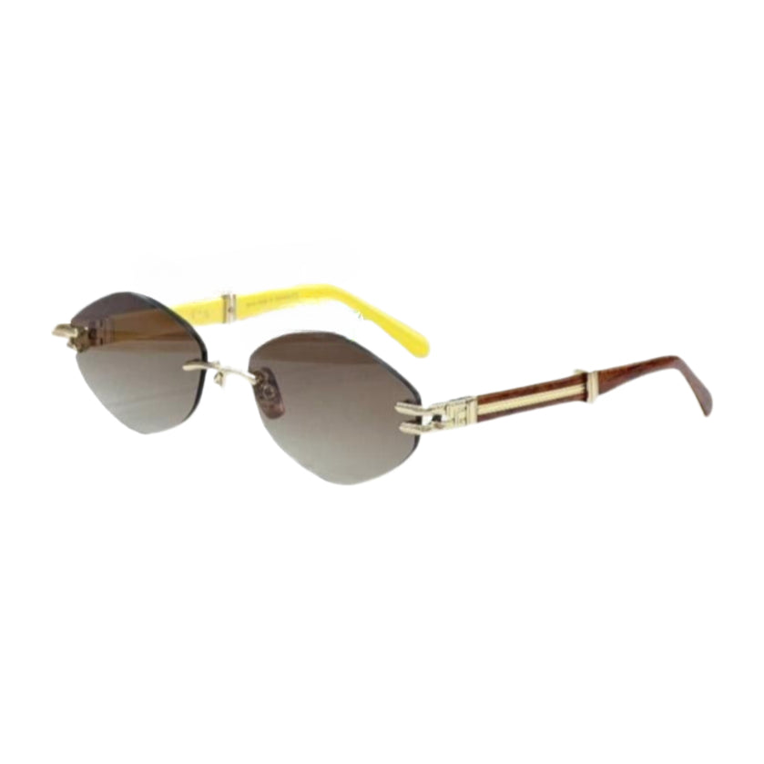 T Home Xiaohongshu Ins The Same Trimmed Sunglasses Women's Personality Metal Polygon Sunglasses Tide THE DUCER I