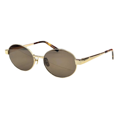 Poplar Forest New Retro Metal Frame Sunglasses Men's Light Luxury Fashion Versatile Oval Frame Sunglasses Women's UV Protection